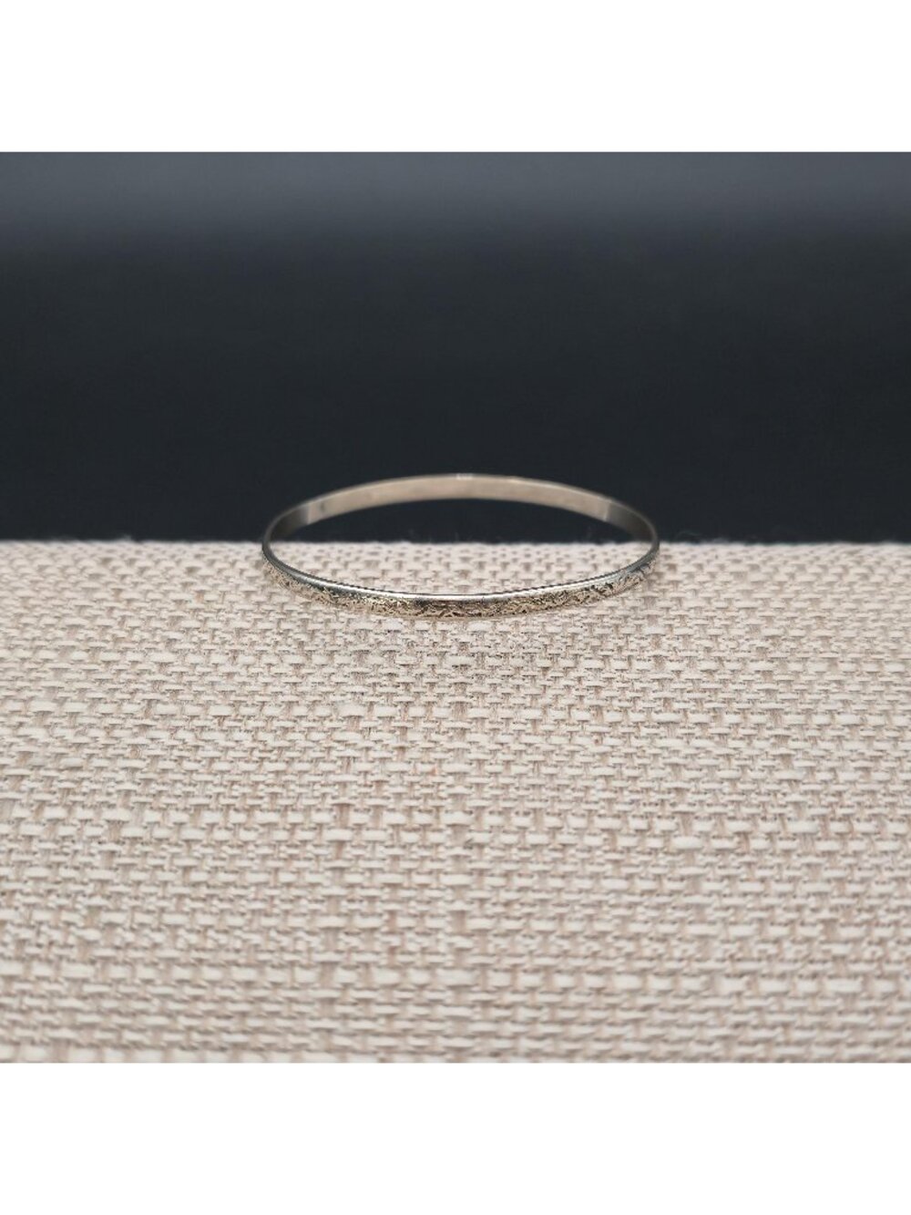 6 Inch Sterling Silver Engraved Floral Scroll Pattern Bangle Bracelet B1459